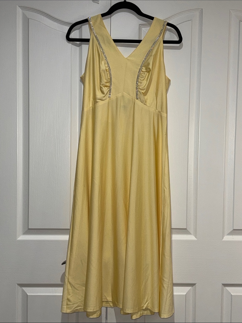 RARE Vintage 1970s Jeri Originals Yellow Midi Cocktail Dress ILGWU Canada EXCEL